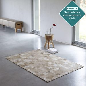 patchwork champagne kleurige vloerkleed