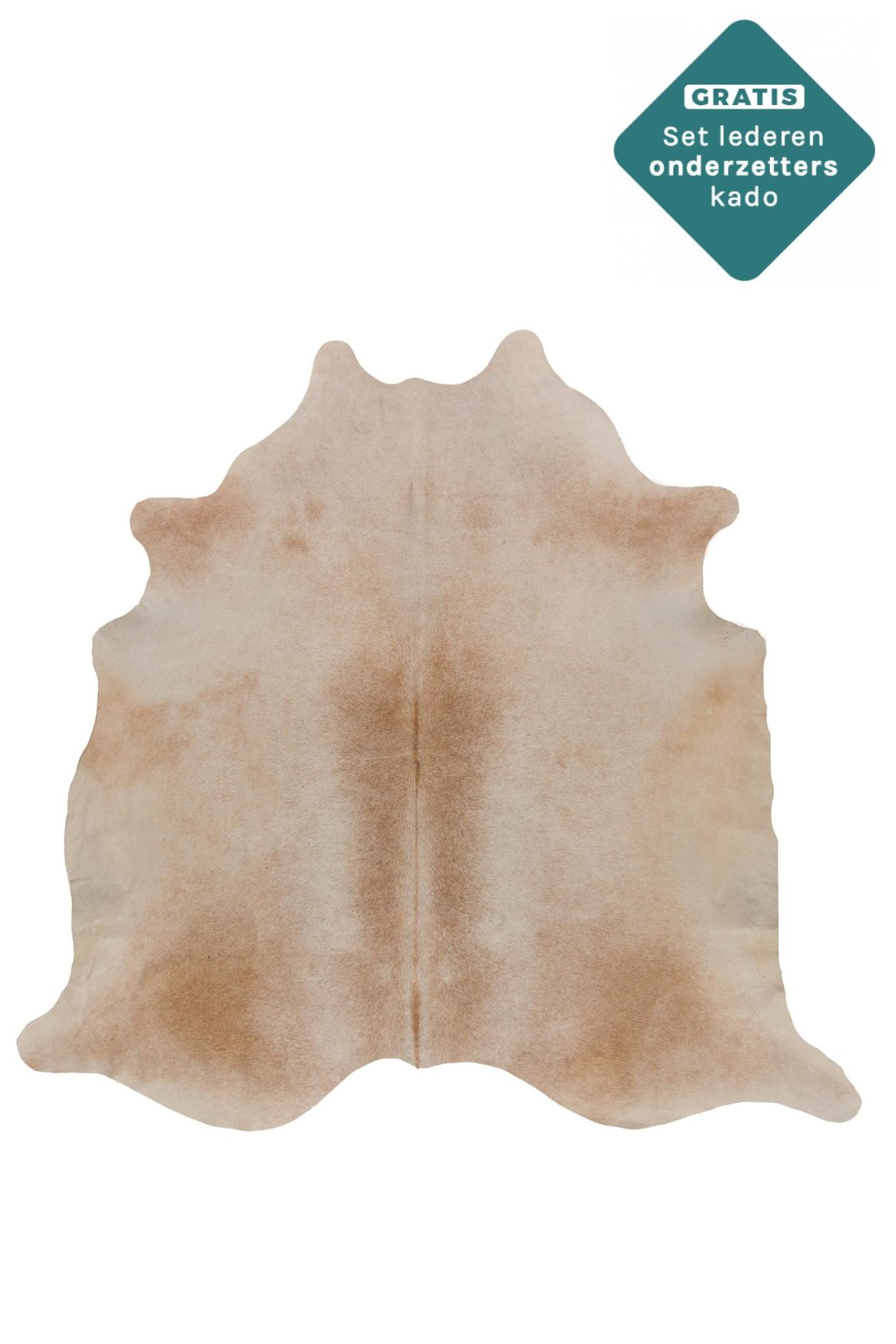 zandkleur koeienvel vloerkleed camel