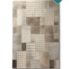 taupe koeienhuid patchwork vloerkleed