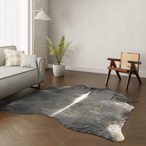 Koeienhuid kleed donkerbruin 210x200 cm.