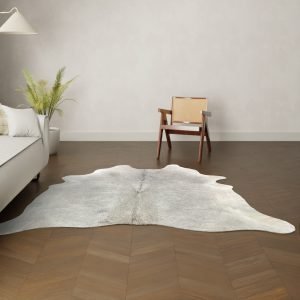 Koeienhuid kleed grijs 220x200 cm.