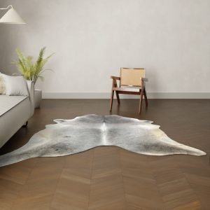 Koeienhuid kleed donkergrijs 230x210 cm.