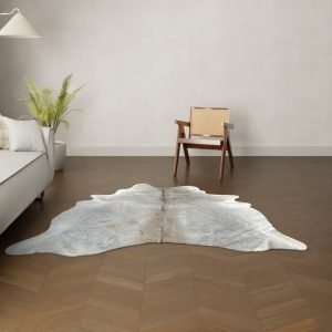 Koeienhuid kleed grijs 200x190 cm.
