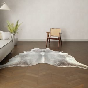 Koeienhuid kleed donkergrijs 230x200 cm.