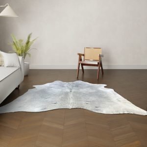 Koeienhuid kleed grijs 230x220 cm.