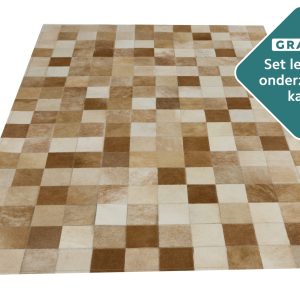 Koeienhuid patchwork tapijt 180x120 centimer. - Afbeelding 2