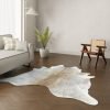 Koeienhuid kleed beige grijs 220x220 cm.