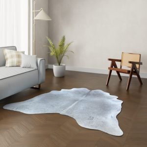 Koeienhuid kleed grijs 200x200 cm. KLEIN