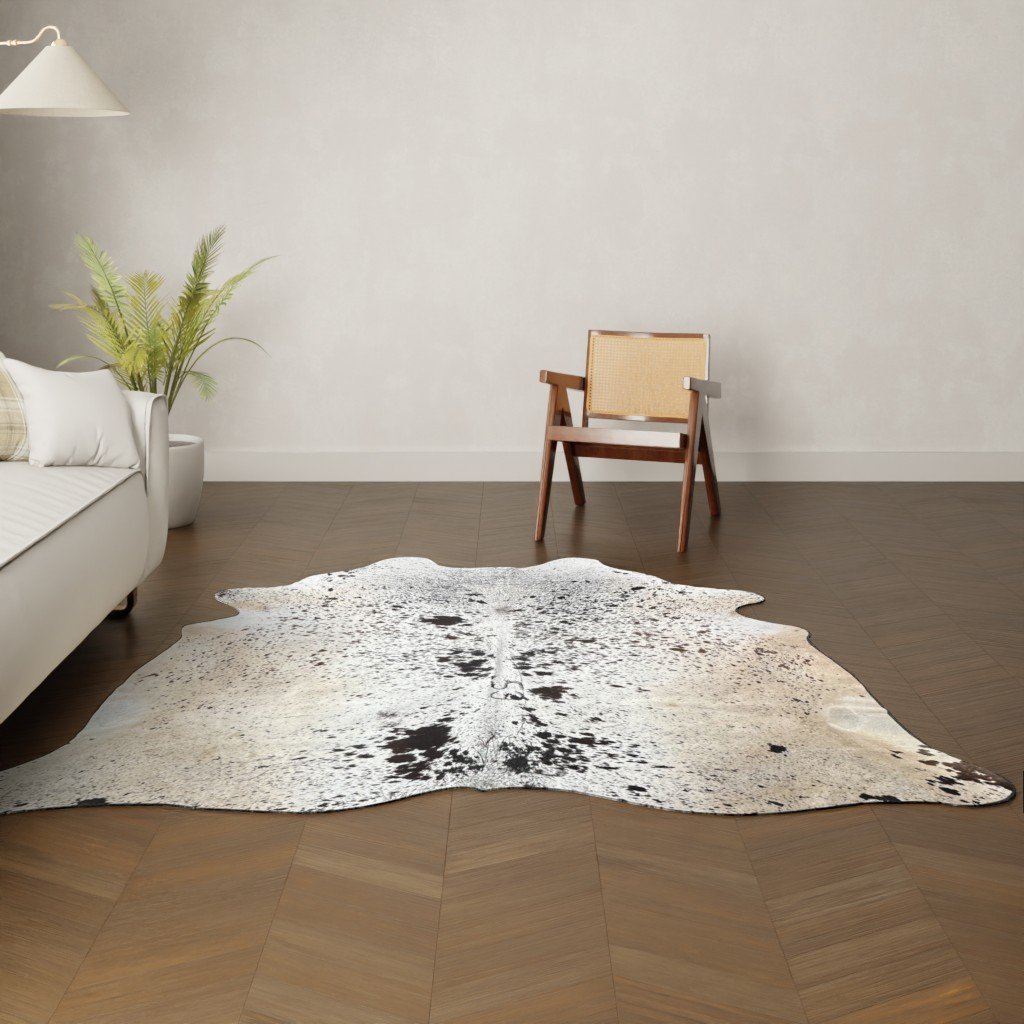 Koeienhuid kleed salt and pepper 220x190 cm.