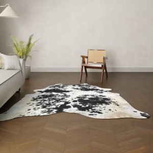 Koeienhuid kleed wit gevlekt 220x190 cm.