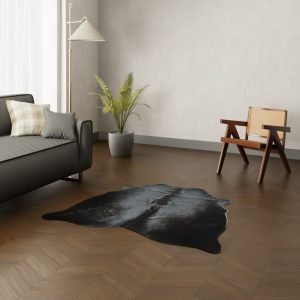 koeienhuid kleed zwart 150x140 cm.