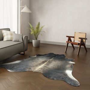 Koeienhuid kleed donkerbruin 220x210 cm.