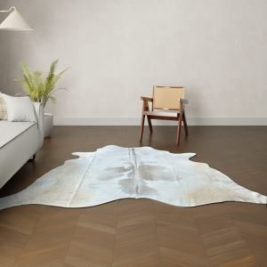 Koeienhuid kleed crème bruin gevlekt 240x220 cm. XL-EXTRA