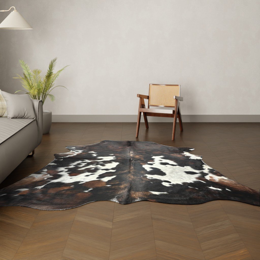 Koeienhuid kleed bruin wit 250x220 cm. XL-EXTRA