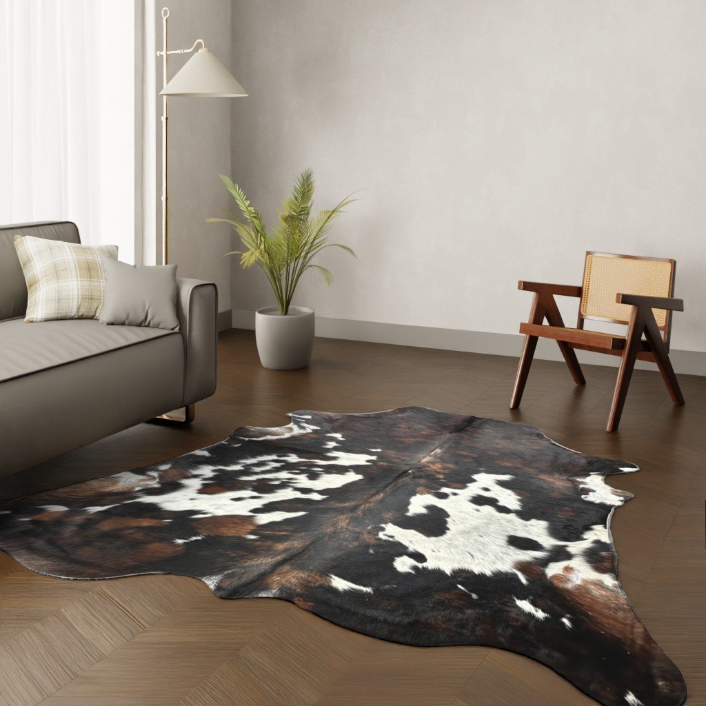 Koeienhuid kleed bruin wit 250x220 cm. XL-EXTRA