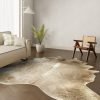Koeienhuid kleed lichtbruin wit 270x230 cm. KOLOSSAAL