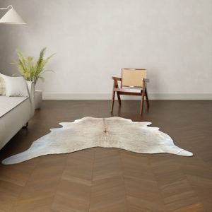 Koeienhuid kleed camel 200x200 cm. KLEIN