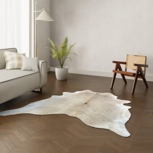 Koeienhuid kleed camel 200x200 cm. KLEIN