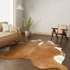 Koeienhuid kleed cognac wit 250x210 cm. GIGANTISCH