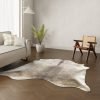 Koeienhuid kleed grijs taupe 220x220 cm. SPECIAAL