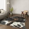 Koeienhuid kleed donkerbruin wit 250x200 cm. GIGANTISCH