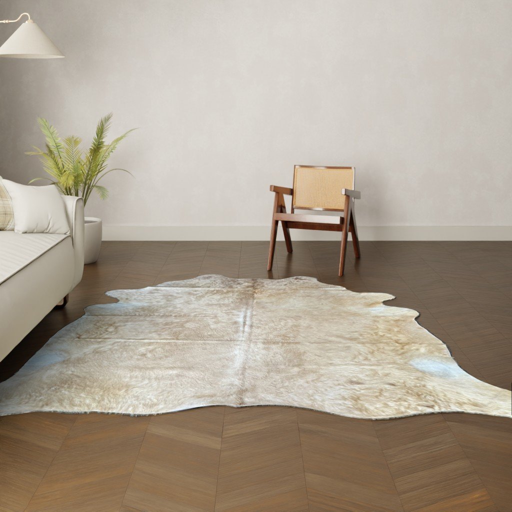 Koeienhuid kleed cognac 240x220 cm. XL-EXTRA / LANGHARIG