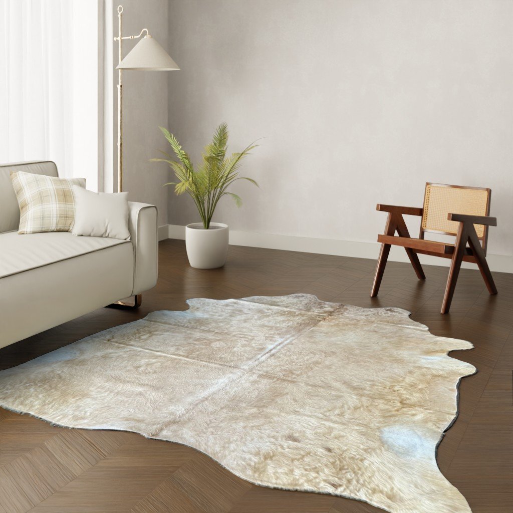 Koeienhuid kleed cognac 240x220 cm. XL-EXTRA / LANGHARIG