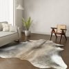 Koeienhuid kleed taupe grijs 250x220 cm. GIGANTISCH